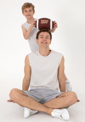 Erkek Regular Fit Bisiklet Yaka Açık Gri Kolsuz Tişört - 50307290036