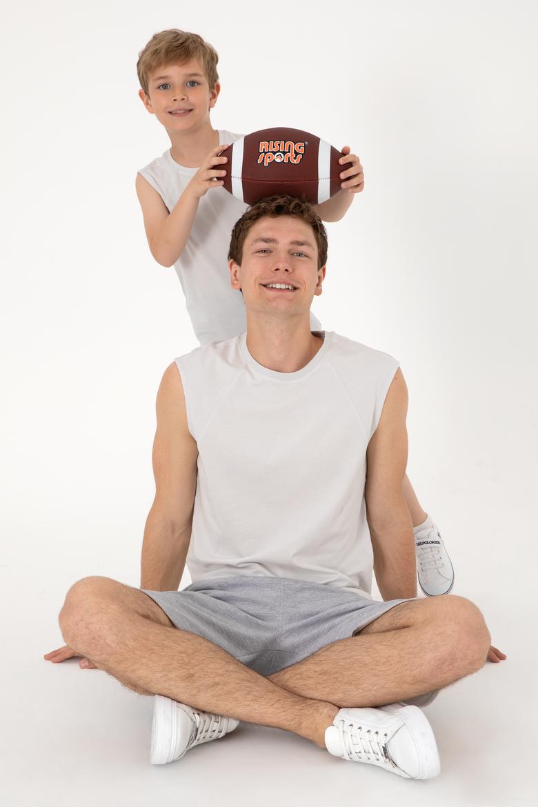 Erkek Regular Fit Bisiklet Yaka Açık Gri Kolsuz Tişört