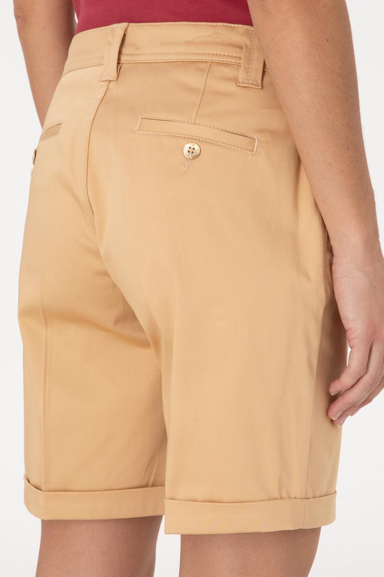 Kadın Camel Dokuma Şort - 50299160006