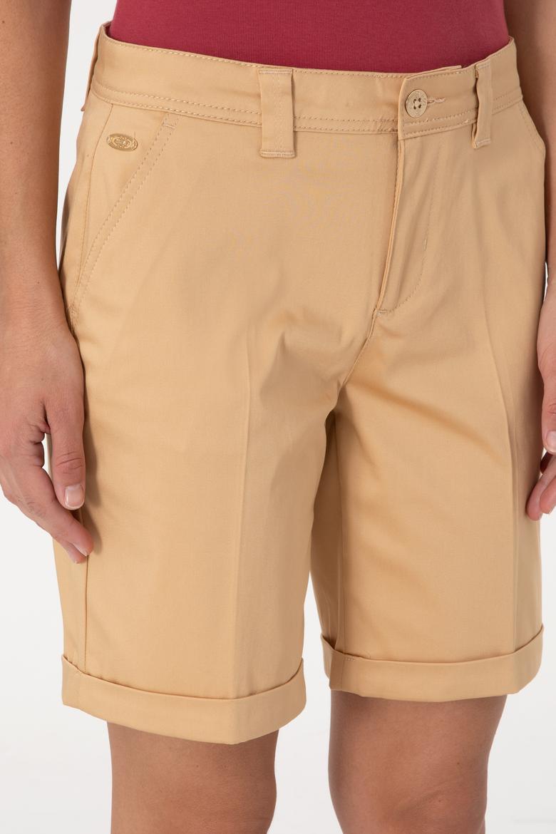 Kadın Camel Dokuma Şort - 50299160006