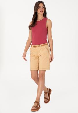 Kadın Camel Dokuma Şort - 50299160006