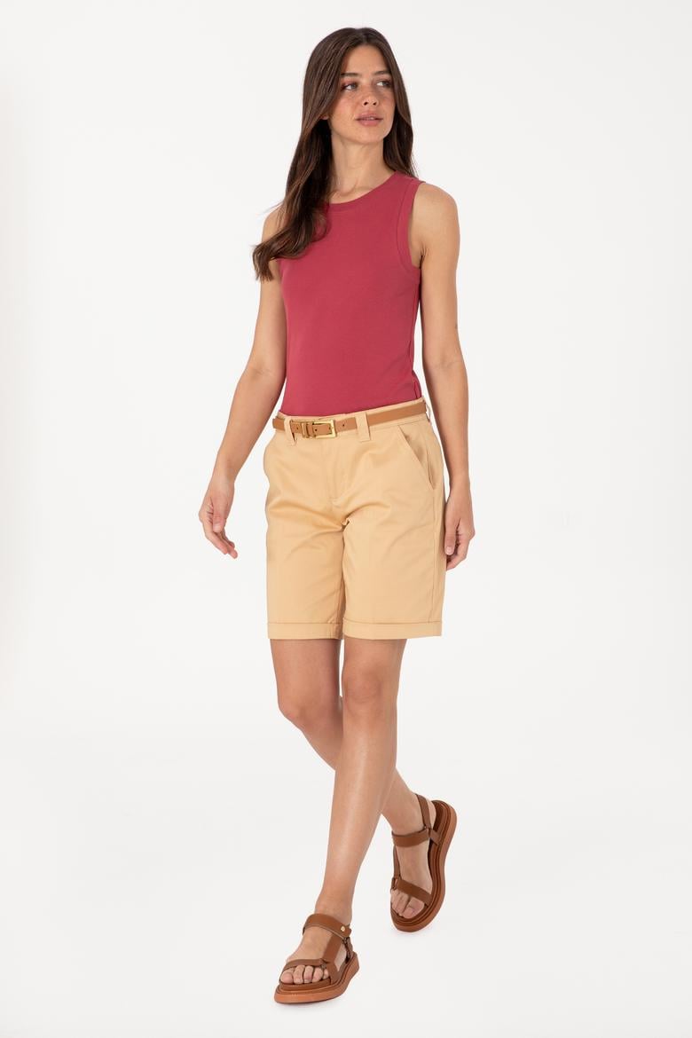 Kadın Camel Dokuma Şort - 50299160006