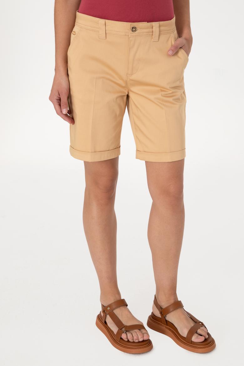 Kadın Camel Dokuma Şort - 50299160006