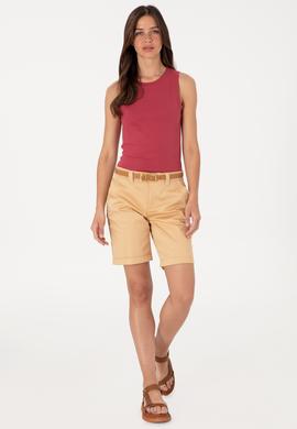 Kadın Camel Dokuma Şort - 50299160006