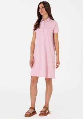 Kadın Açık Pembe Polo Yaka Mini Boy Örme Elbise - 50305853048