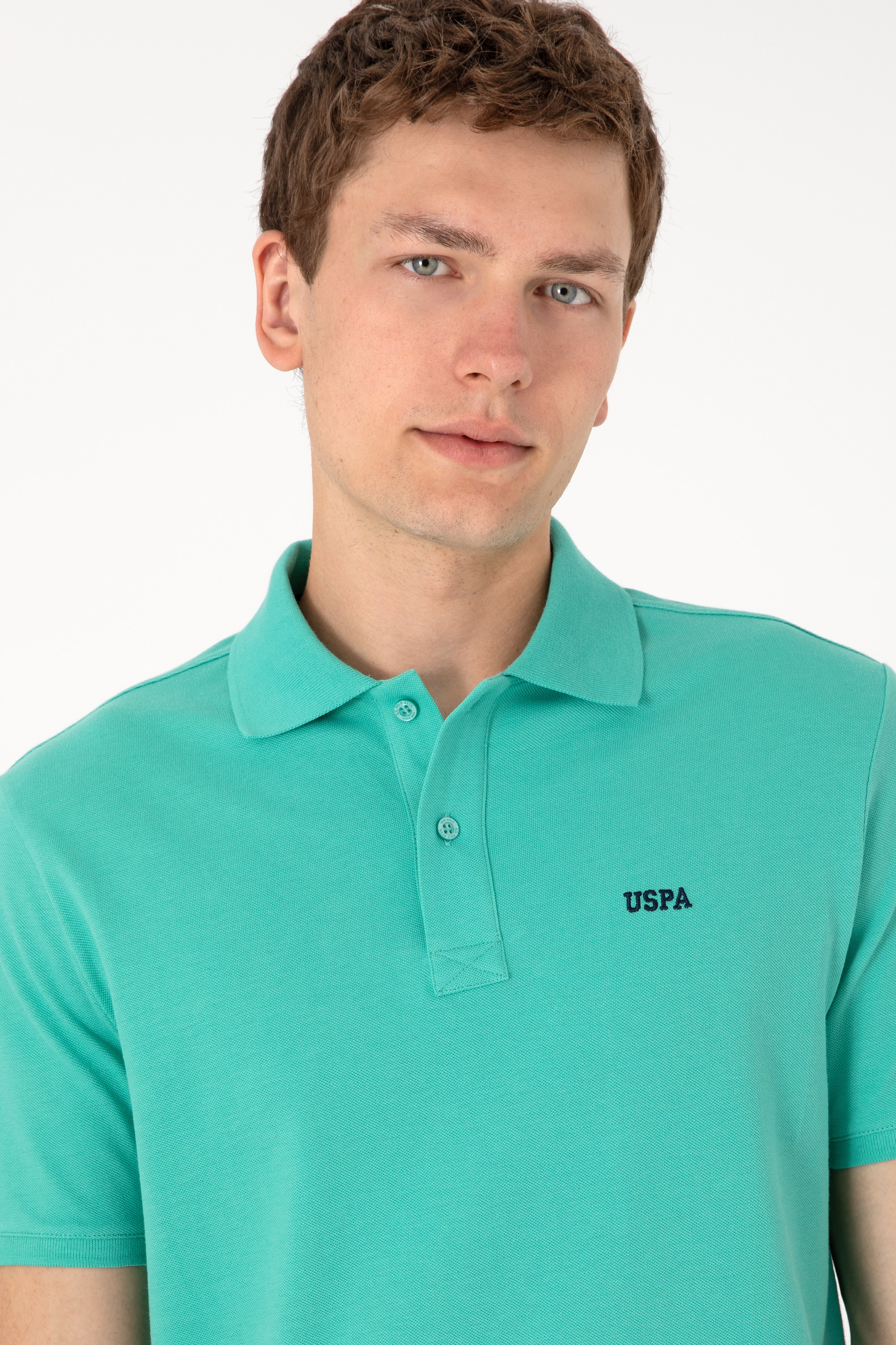 Erkek Polo Yaka Mint Basic Tişört - Image 4