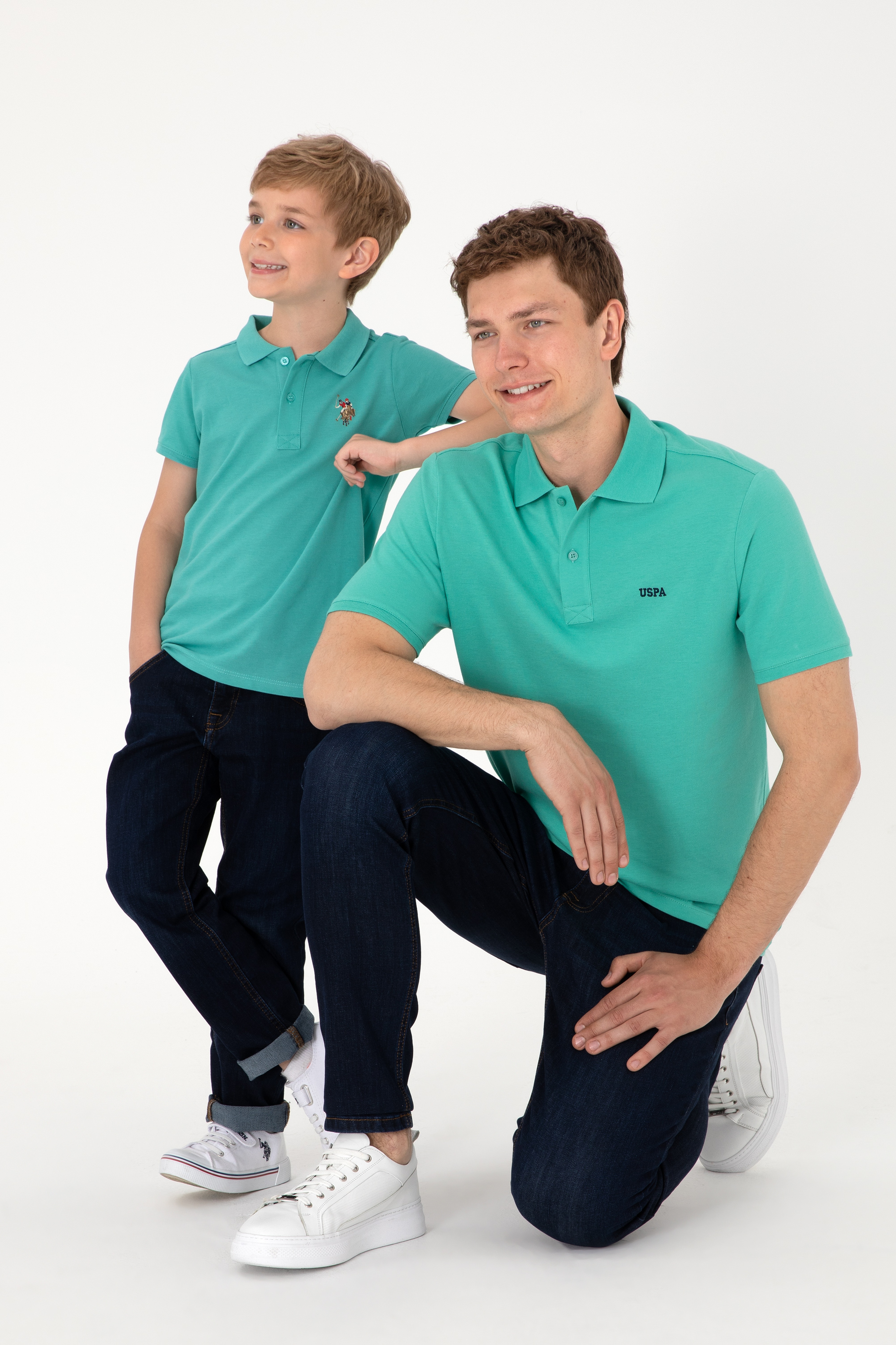 Erkek Polo Yaka Mint Basic Tişört - Image 1
