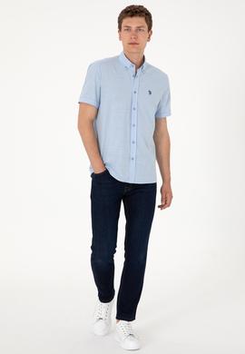 Erkek Açık Mavi Kısa Kollu Gömlek - 50306324027