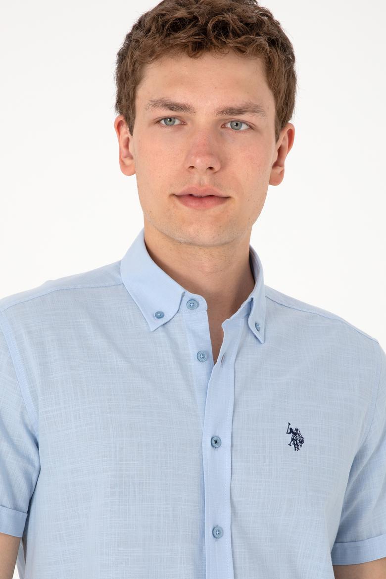 Erkek Açık Mavi Kısa Kollu Gömlek - 50306324027