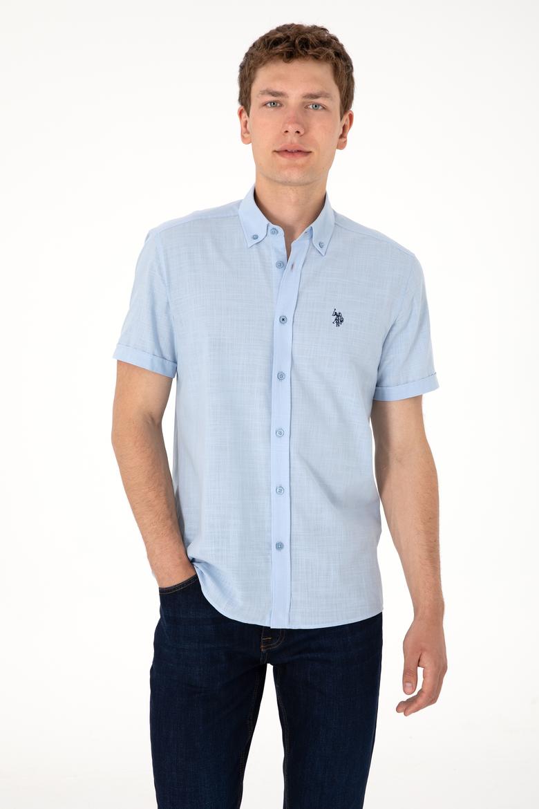 Erkek Açık Mavi Kısa Kollu Gömlek - 50306324027