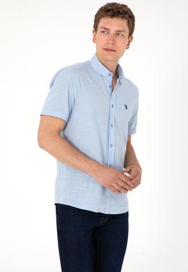 Erkek Açık Mavi Kısa Kollu Gömlek - 50306324027