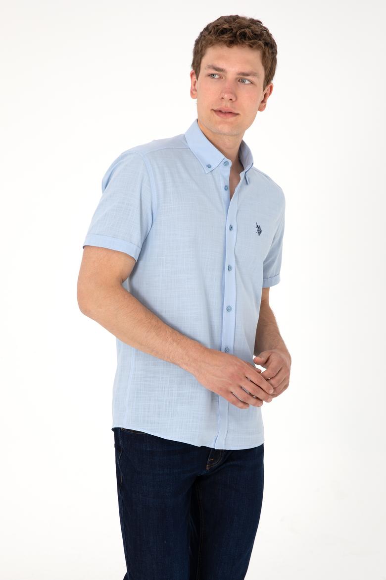 Erkek Açık Mavi Kısa Kollu Gömlek - 50306324027