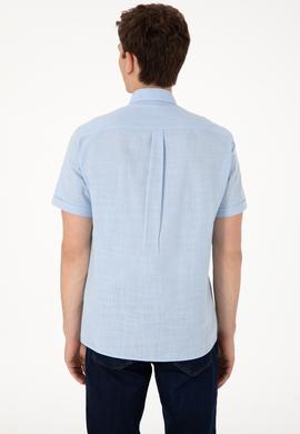 Erkek Açık Mavi Kısa Kollu Gömlek - 50306324027