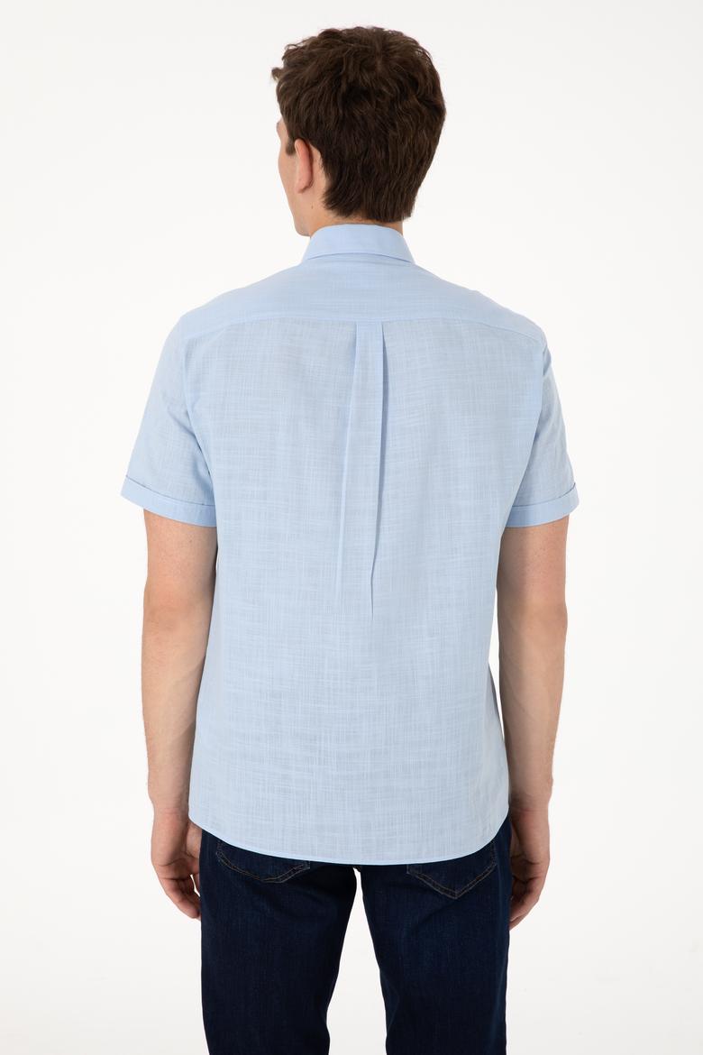 Erkek Açık Mavi Kısa Kollu Gömlek - 50306324027