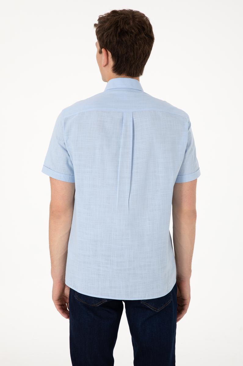 Erkek Açık Mavi Kısa Kollu Gömlek