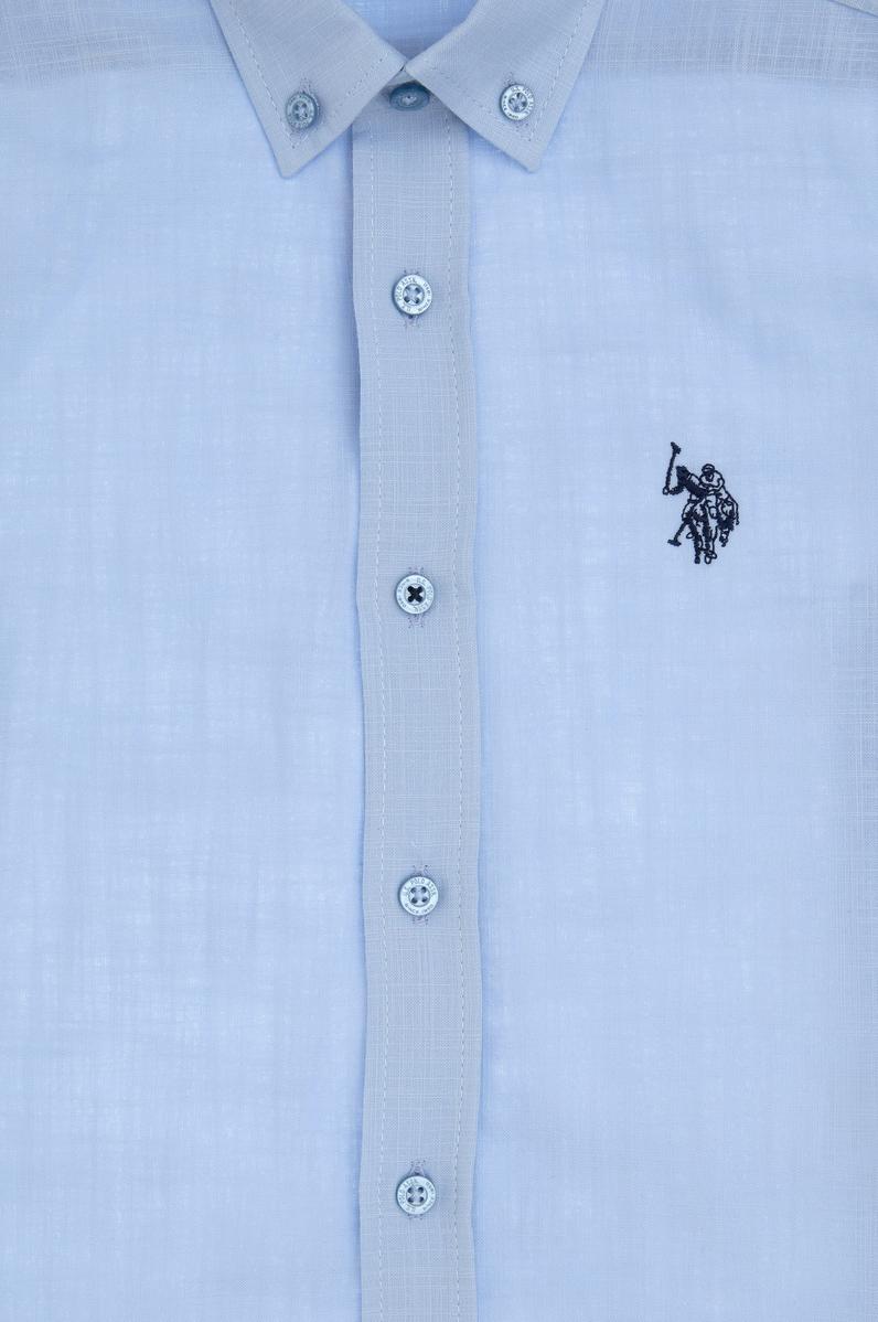 Erkek Çocuk Açık Mavi Kısa Kollu Gömlek