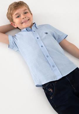 Erkek Çocuk Açık Mavi Kısa Kollu Gömlek - 50306567015