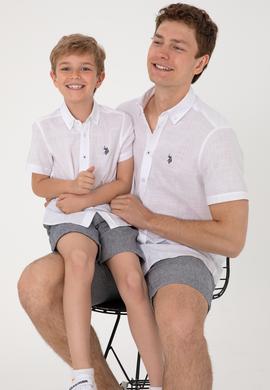 Erkek Çocuk Beyaz Kısa Kollu Gömlek - 50306567008