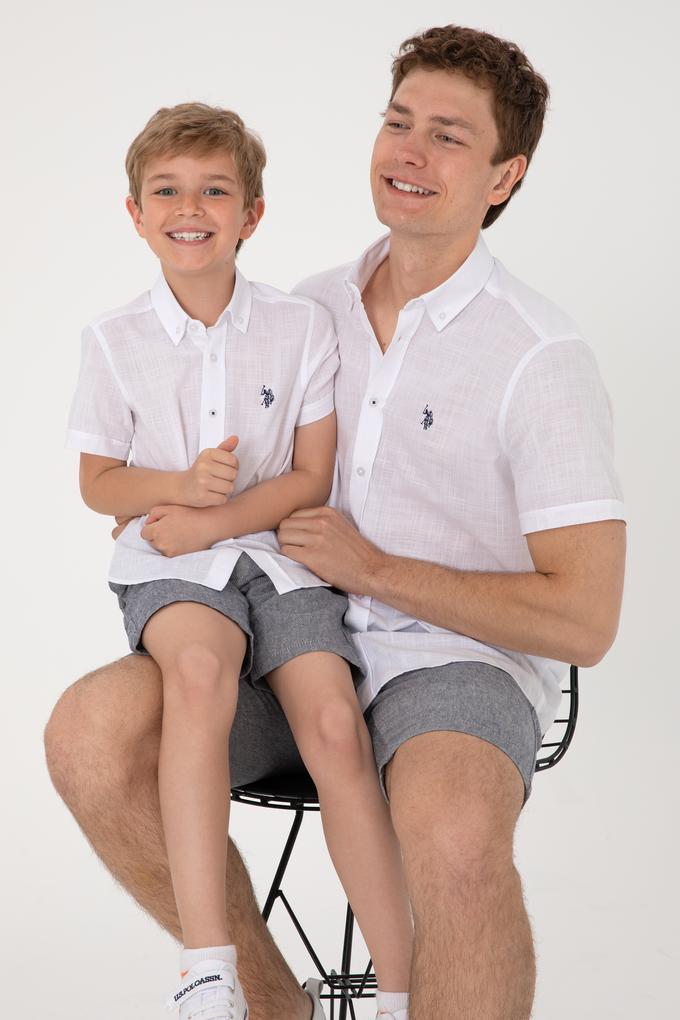 Erkek Çocuk Beyaz Kısa Kollu Gömlek