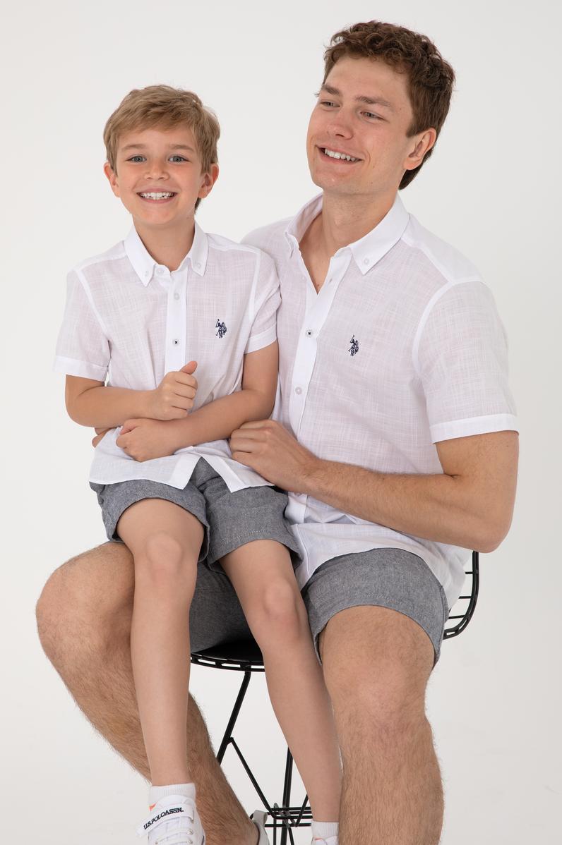 Erkek Çocuk Beyaz Kısa Kollu Gömlek