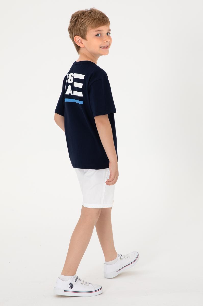 Erkek Çocuk Lacivert Comfort Bisiklet Yaka Tişört