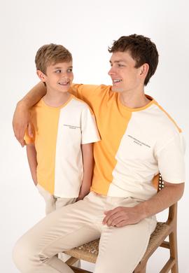 Erkek Çocuk Kavun Oversize Bisikelt Yaka Tişört - 50307163087