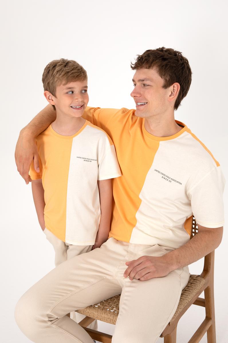 Erkek Çocuk Kavun Oversize Bisikelt Yaka Tişört