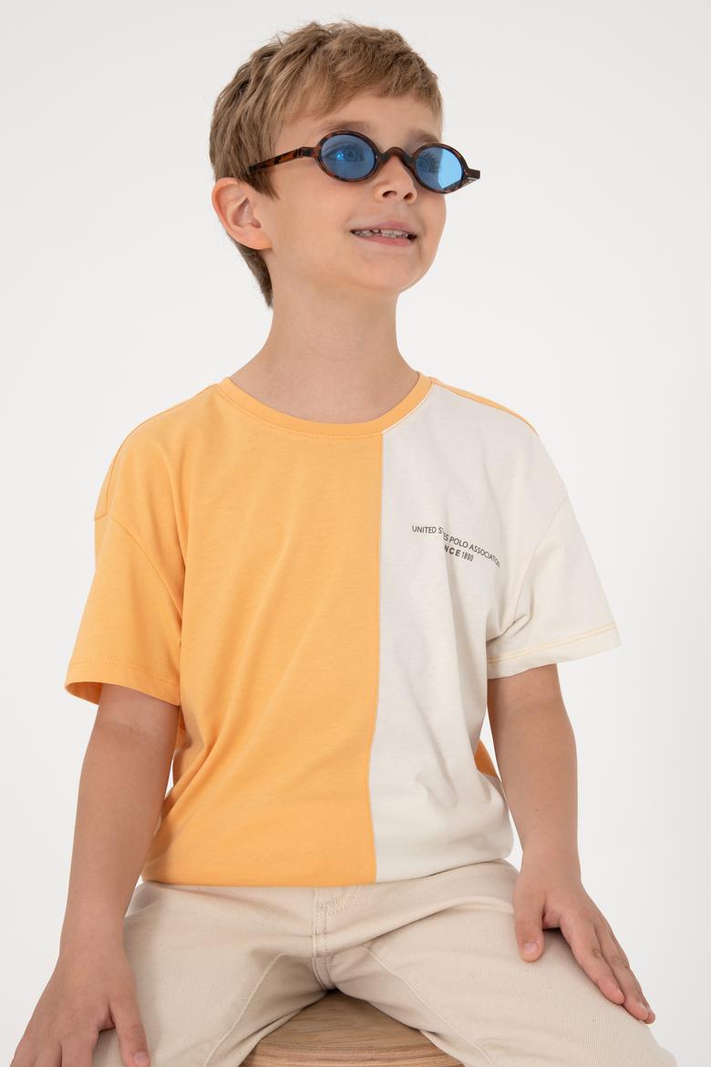 Erkek Çocuk Kavun Oversize Bisikelt Yaka Tişört - 50307163087