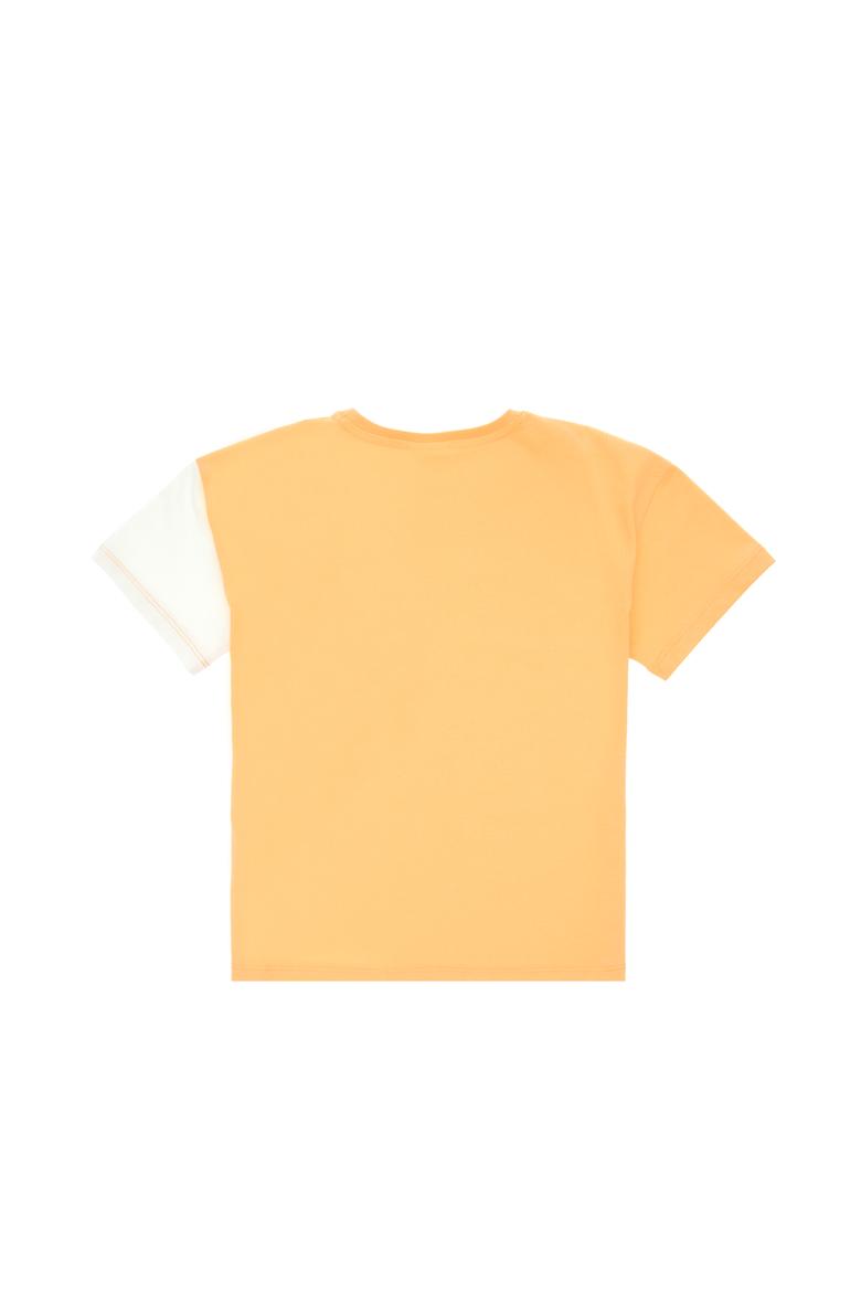 Erkek Çocuk Kavun Oversize Bisikelt Yaka Tişört - 50307163087