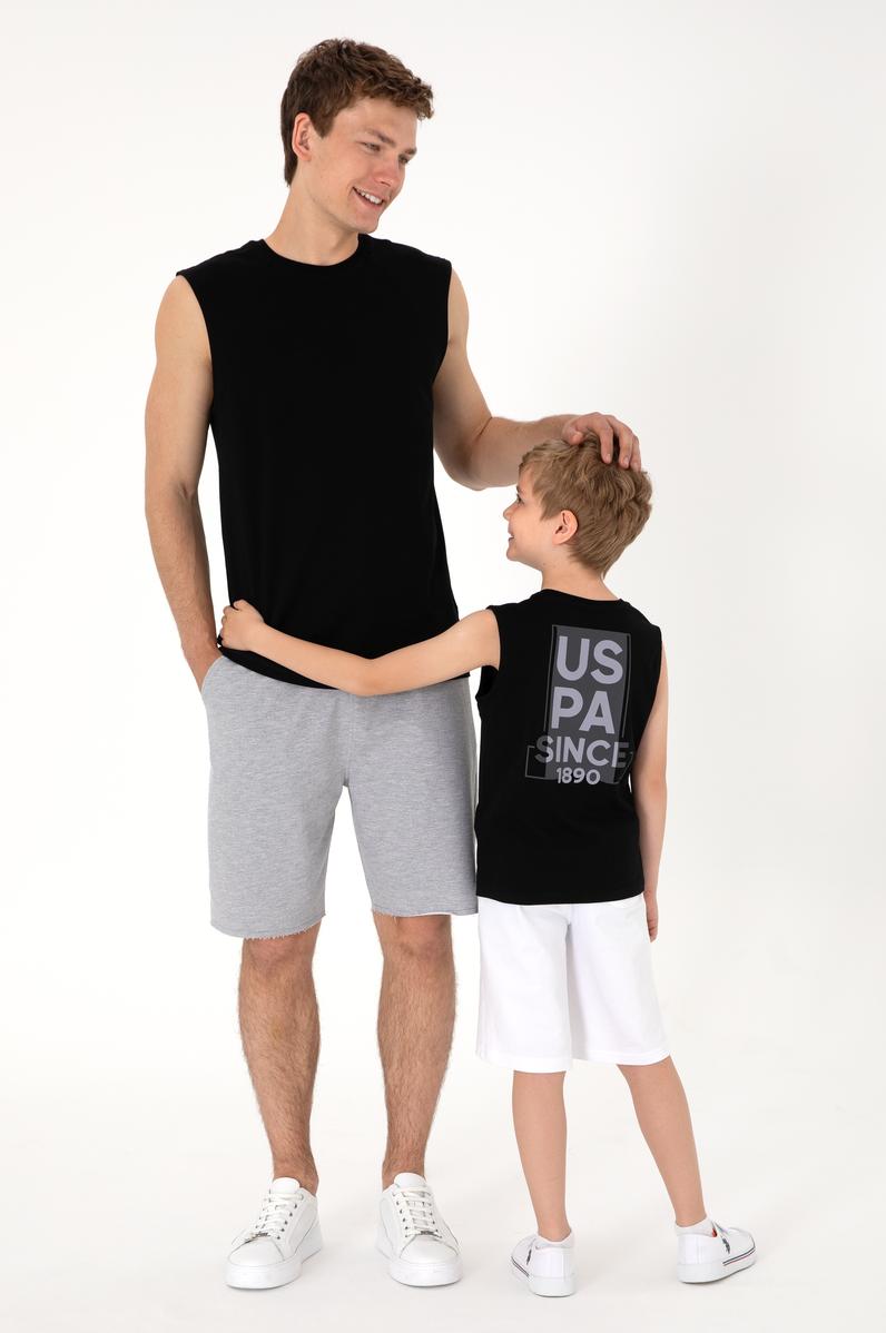 Erkek Çocuk Siyah Kolsuz Bisiklet Yaka Tişört