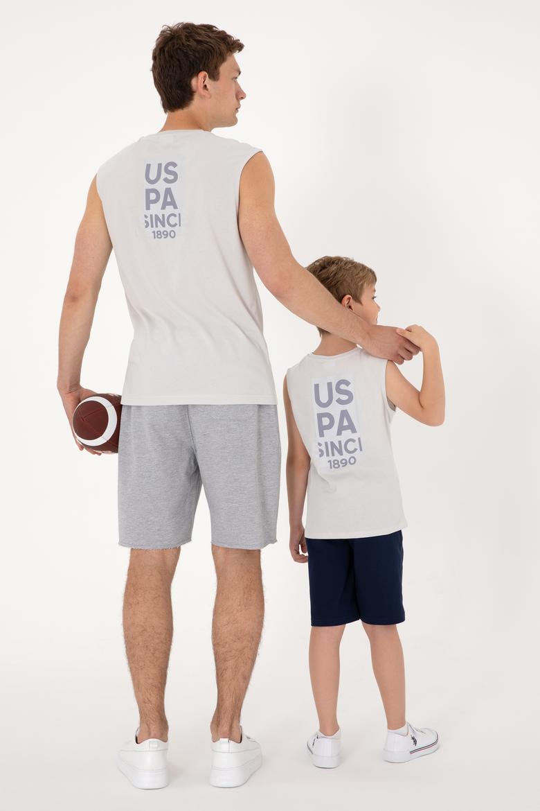 Erkek Regular Fit Bisiklet Yaka Açık Gri Kolsuz Tişört - 50307290036