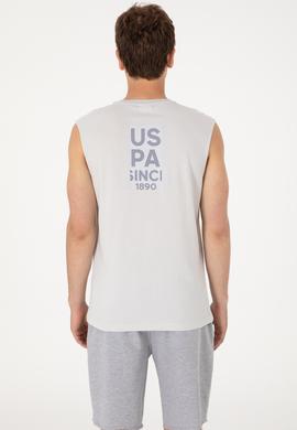 Erkek Regular Fit Bisiklet Yaka Açık Gri Kolsuz Tişört - 50307290036