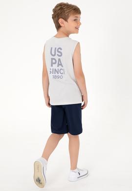 Erkek Çocuk Açık Gri Kolsuz Bisiklet Yaka Tişört - 50307160049