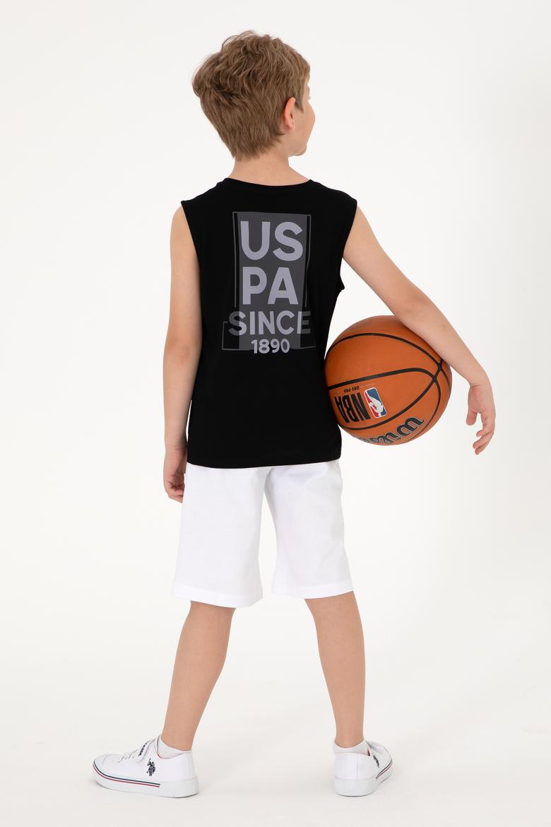 Erkek Çocuk Siyah Kolsuz Bisiklet Yaka Tişört - 50307160016