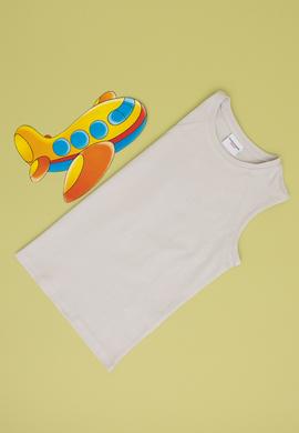 Erkek Çocuk Açık Gri Kolsuz Bisiklet Yaka Tişört - 50307160049