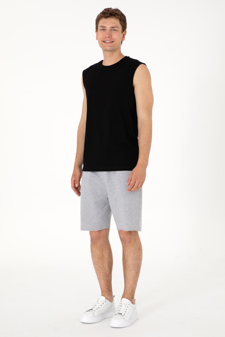 Erkek Regular Fit Bisiklet Yaka Siyah Tişört - 50307290030