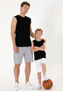 Erkek Çocuk Siyah Kolsuz Bisiklet Yaka Tişört - 50307160016