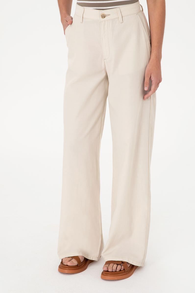 Kadın Taş Loose Fit Kanvas Pantolon