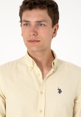 Erkek Açık Haki Uzun Kollu Basic Gömlek - 50306338075