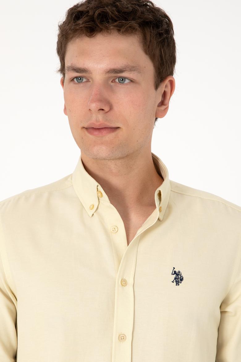 Erkek Açık Haki Uzun Kollu Basic Gömlek - 50306338075