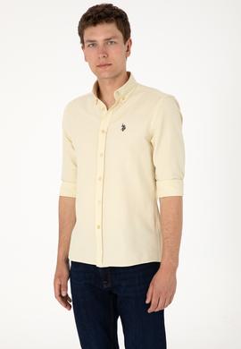 Erkek Açık Haki Uzun Kollu Basic Gömlek - 50306338075