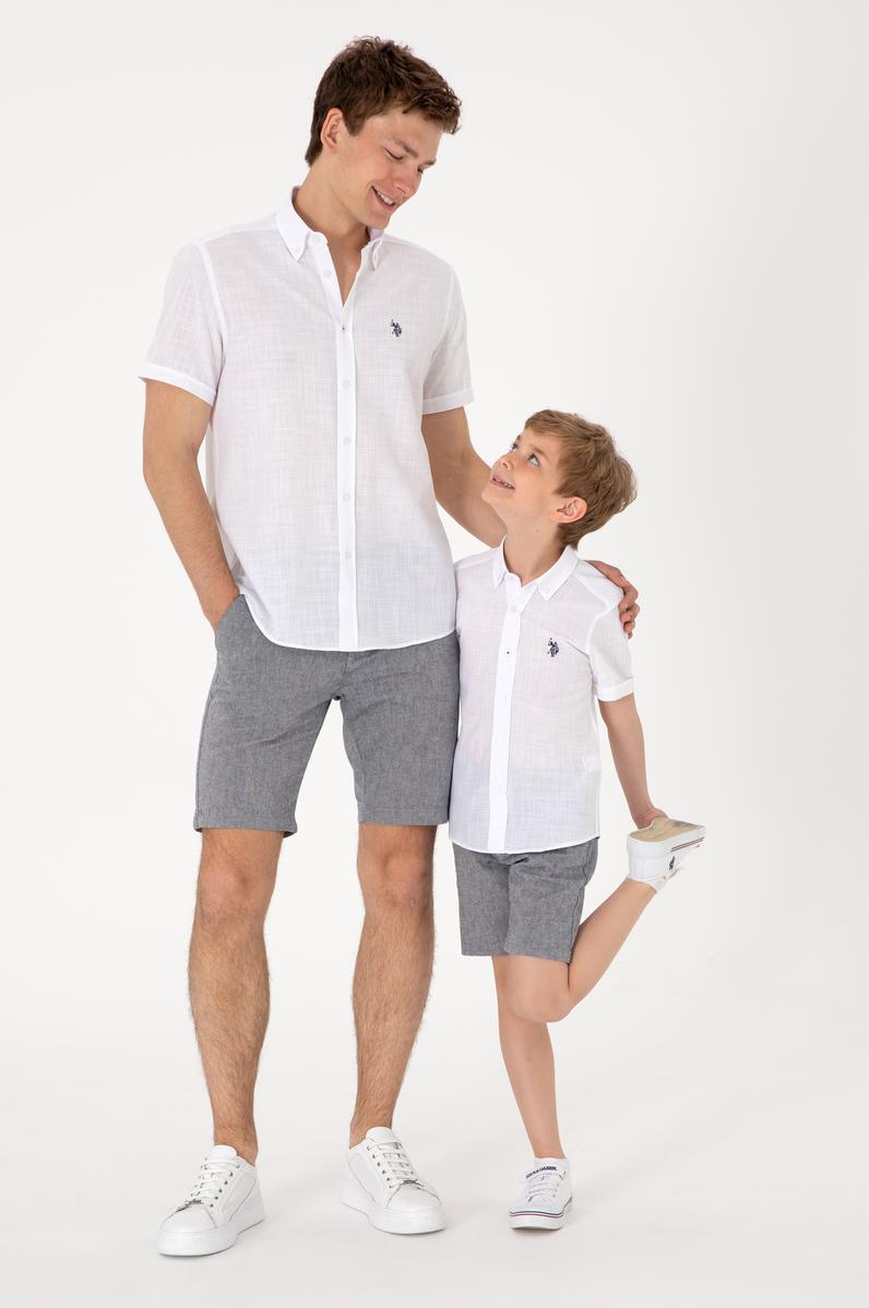 Erkek Çocuk Beyaz Kısa Kollu Gömlek