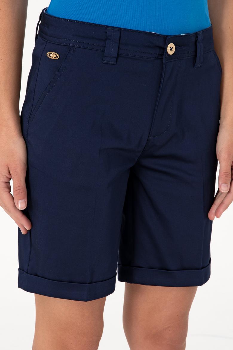 Kadın Lacivert Dokuma Şort - 50299160020