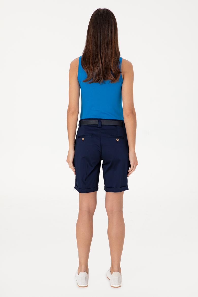 Kadın Lacivert Dokuma Şort - 50299160020