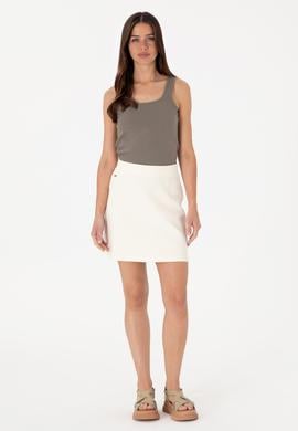 Kadın Vizon Kolsuz Kare Yaka Tişört - 50306680051