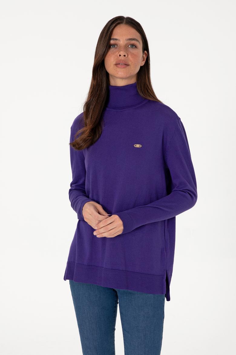 Kadın Mor Basic Kazak - 50288974073