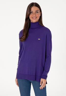 Kadın Mor Basic Kazak - 50288974073