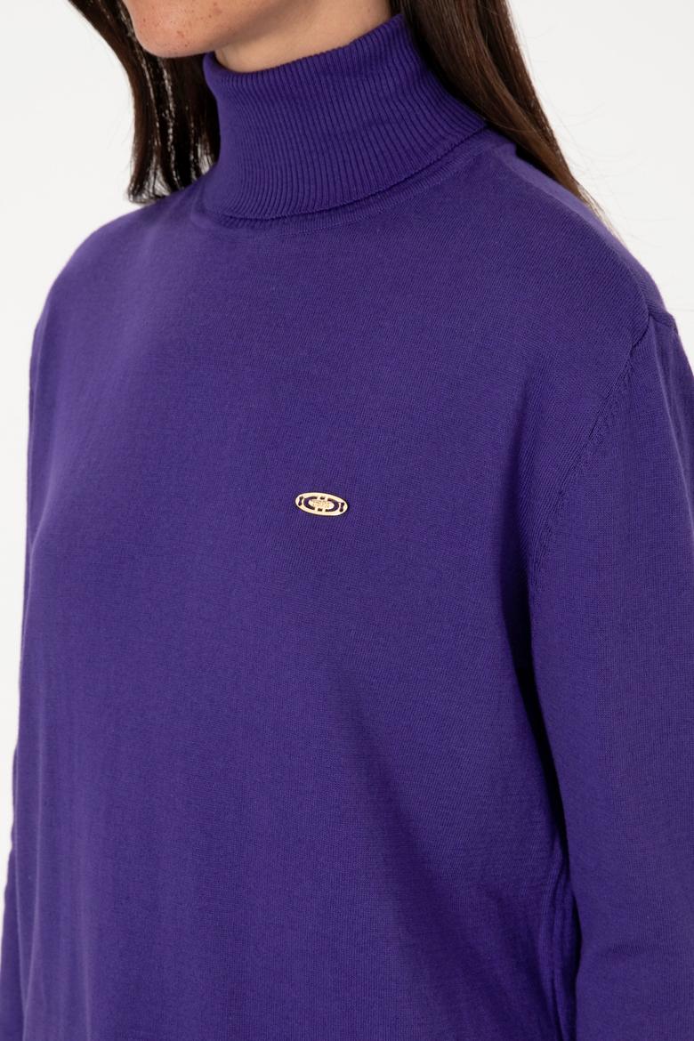 Kadın Mor Basic Kazak - 50288974073