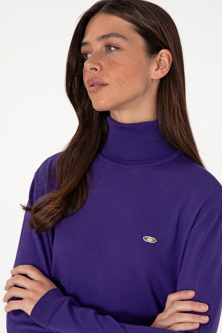 Kadın Mor Basic Kazak - 50288974073