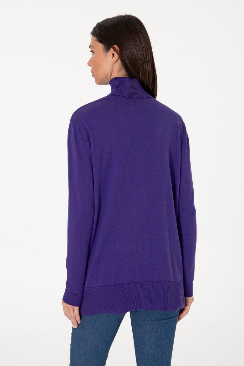 Kadın Mor Basic Kazak - 50288974073